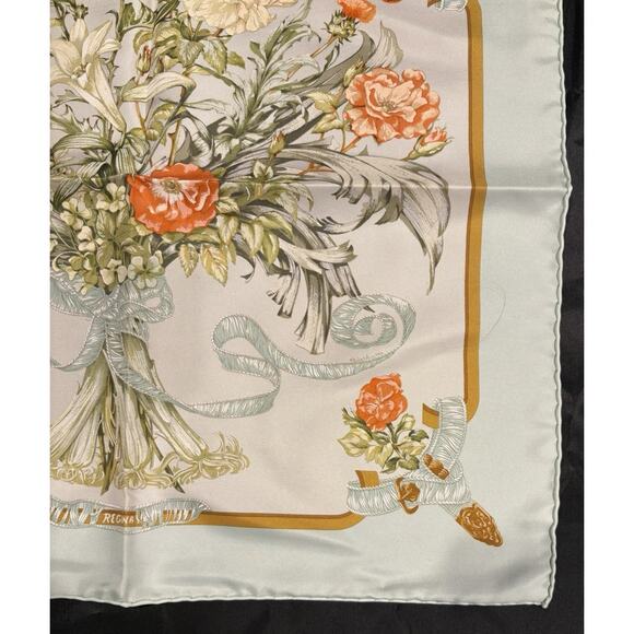 Hermes Pocket Square Neck Scarf Regina by Leila Menchari 100% Silk Vintage RARE! - Picture 3 of 7